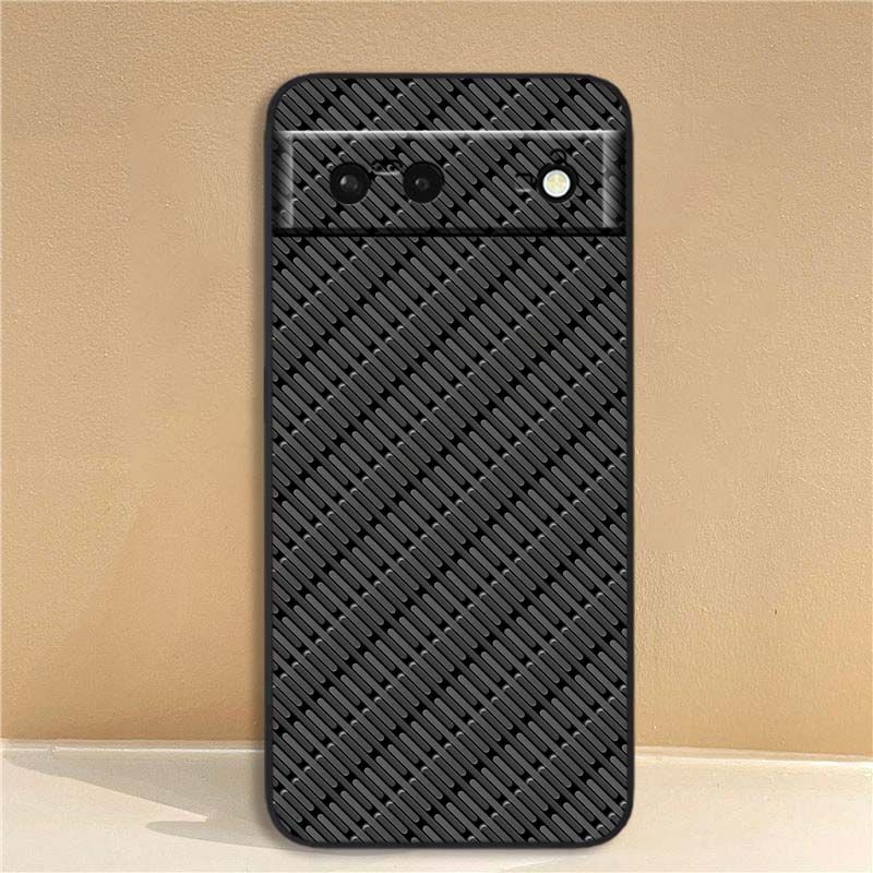 Черный рельефный плетеный чехол для телефона Google Pixel 10 9a 9 8A 8 7 7A 6 6A Pro XL 2024 5G Черный мягкий ТПУ силикон
