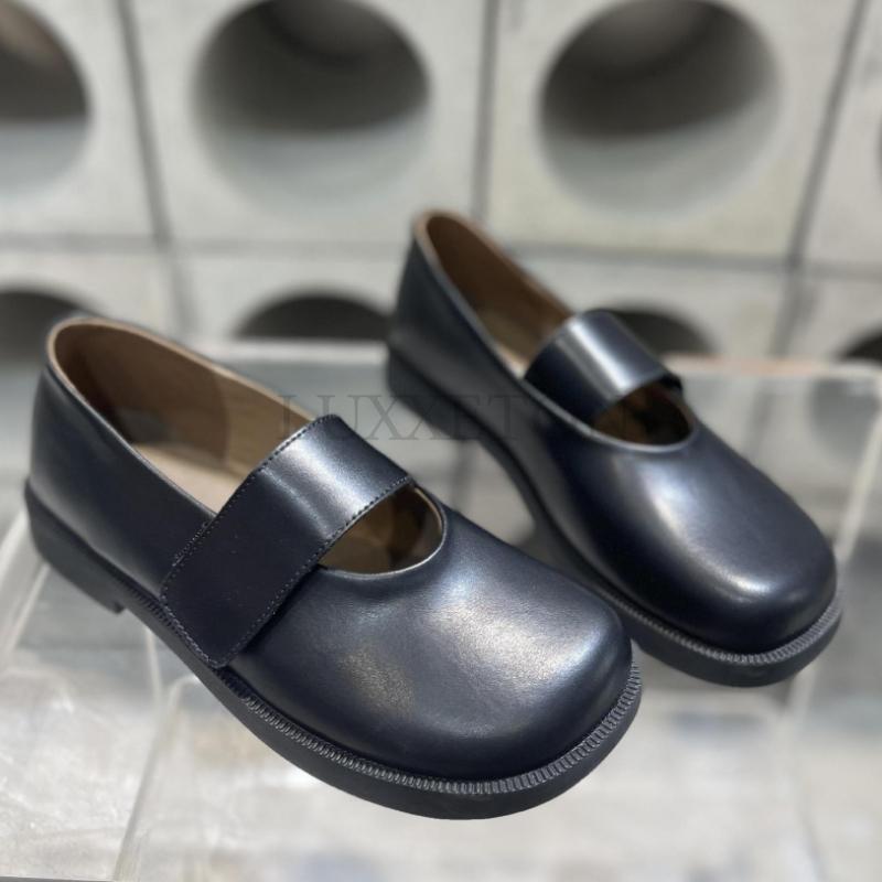 Туфли из натуральной кожи с круглым носком, повседневные женские кроссовки, мягкие, женские, летние, ретро, новые, базовые, однотонные, для отдыха, Мэри