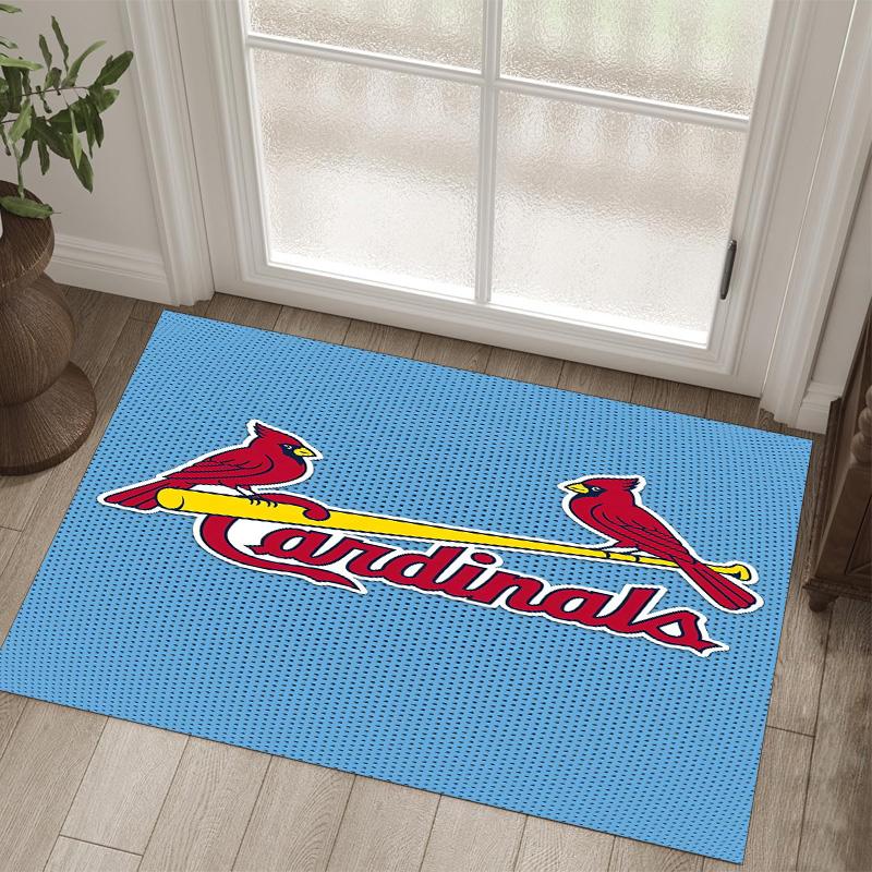 St. Louis Cardinals Design Crystal Velvet Carpet Cozy Non?Slip Printed Rug For Bedroom Living Room Entrance