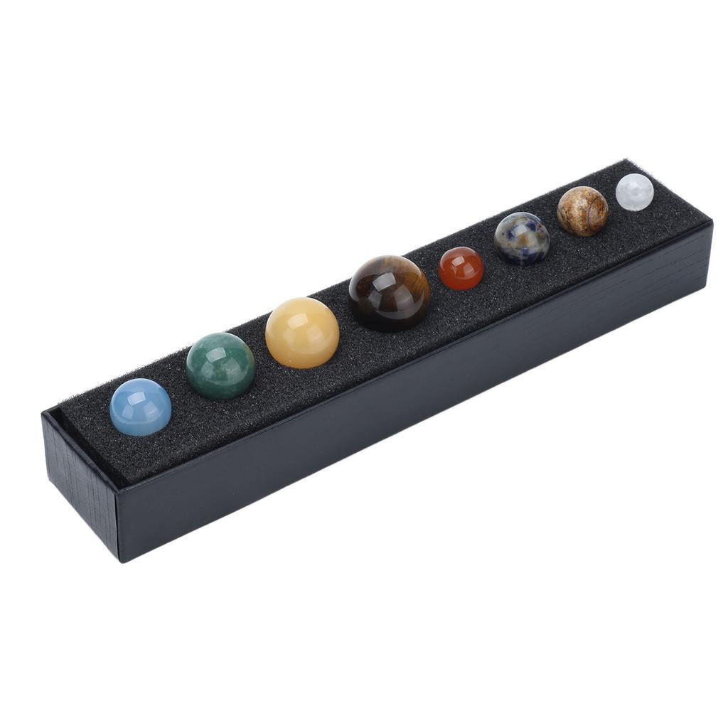 8 Planets Crystal Ornament Home Desktop Sphere Galactic Planets Decoration for Healing Meditation