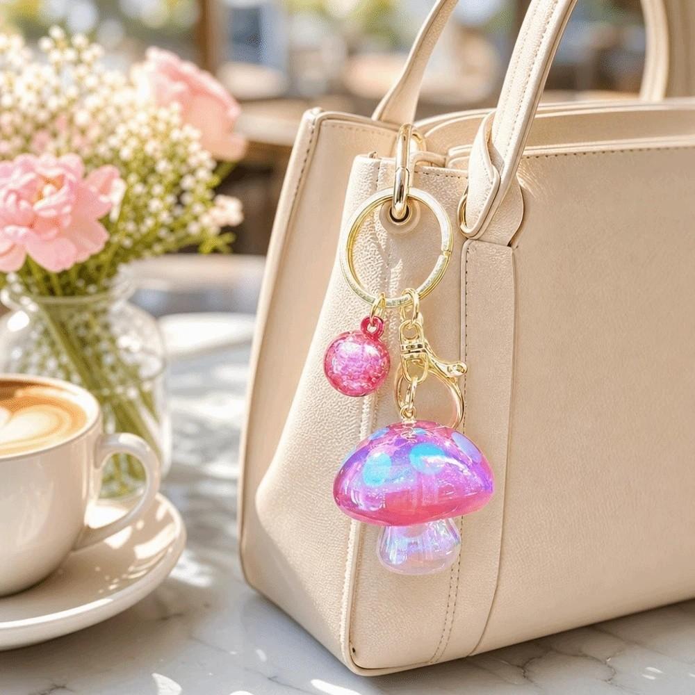 Ornaments Mushroom Pendant Acrylic Bag Hanging Pendant Cute Mushroom Keychain Gift