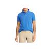 Polo Solid Color Small Pony Pattern Embroidered Button Pullover Short Sleeve Polo Shirt Men Tops Blue 710680784-065