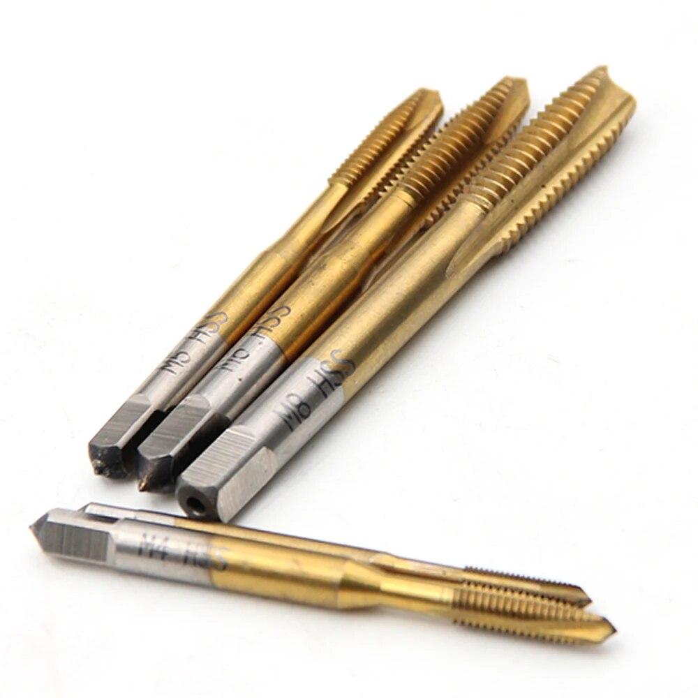 Машина для нарезания резьбы из быстрорежущей стали, 5 шт., с инструментом для нарезания сквозных резьбовых отверстий M3-M8 и внутренней резьбы