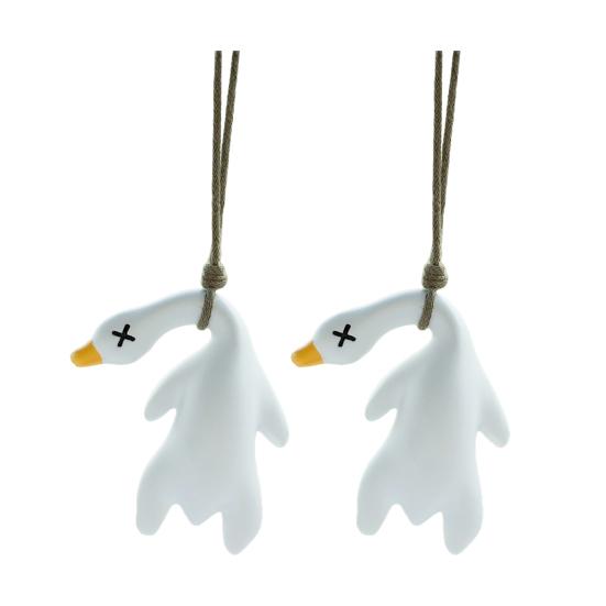 Подвеска в виде утки для автомобиля, меняющая цвет, жареная утка, забавное подвесное украшение для зеркала заднего вида, креативный индикатор температуры