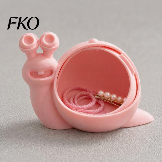 Snail Shaped Storage Box Cute Box, 3D Printed Novelty Ornament, Trinket Holder with Lid, Fun Desk Organizer for Jewelry Hair Ties Compact Container