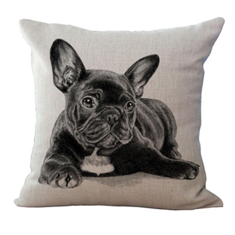 Linen Pillowcase Cartoon Children'S Small Animal Backrest Cover Pillowcase Gushen Square Throw Pillow Cover