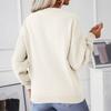 Women's Casual Fashion Round Neck Long Sleeved Knitting Sweater Top