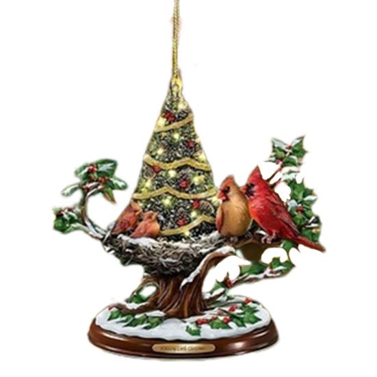 Yousheng Рождественский Снежный Деревенский Дом Украшение Бревенчатая Хижина Дерево Подвесное Украшение Акриловый Подвесной Декор Для Домашней Вечеринки Автомобильный Декор