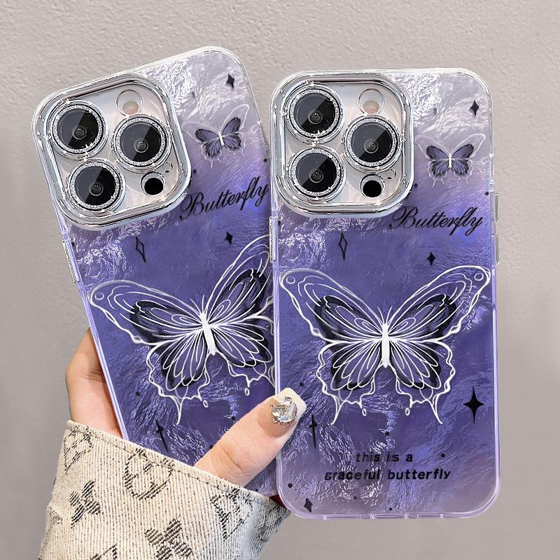 Super Fairy Butterfly Подходит для чехла для телефона Apple 16pro 15, Защитная пленка для объектива с полным покрытием 14, Ледниковый узор 13, Весна/лето 12/11, Женский