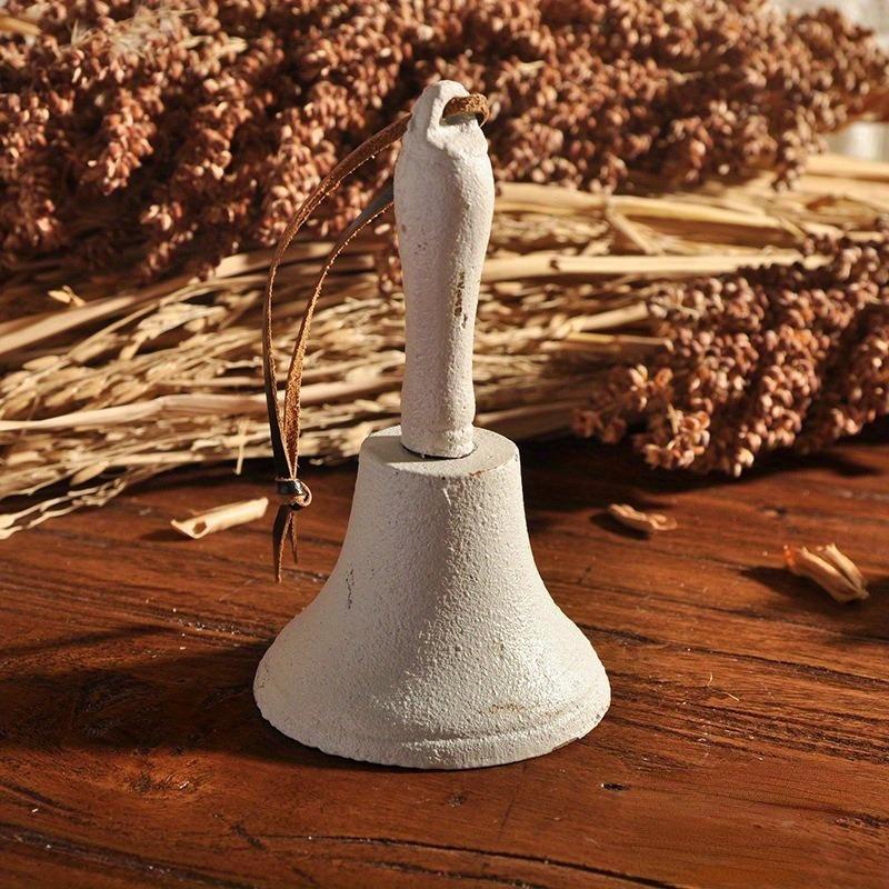 Retro Cast Iron Hand Bell Multi-Purpose Bells for Craft Wedding Decoration Alarm School Church Classroom Bar Hotel Vintage Bell