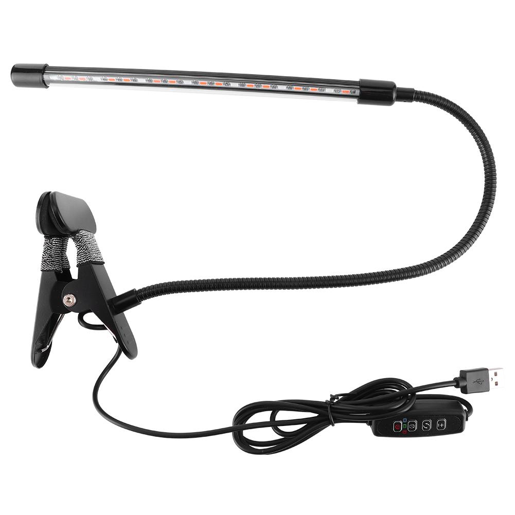 10W USB Powered LED Plant Lamps Full Spectrum ClipOn Grow Light for Indoor Vegetable Flower Seedling