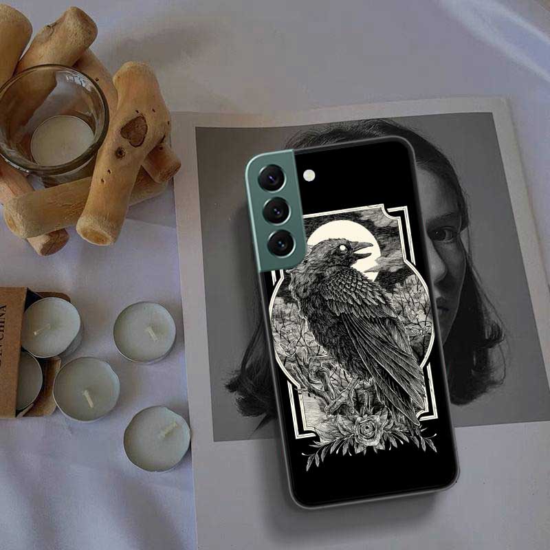 Чехол для телефона с рисунком ворона и вороны, череп для Samsung Galaxy Note 20 Ultra 10 Lite 9 8 M11 M12 M21 M30S M31 M32 M51 M52 J8 J6 J4 Plus