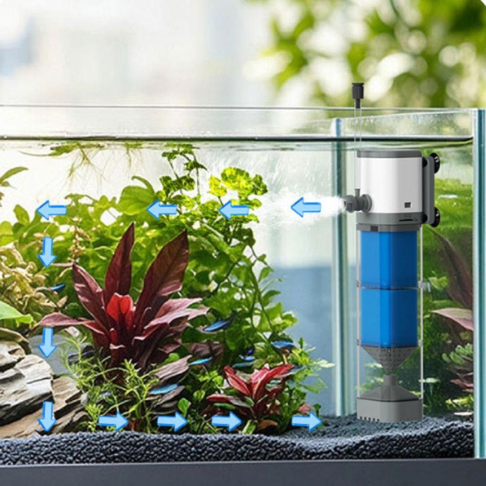Removable Aquarium Filter Pump Low Noise Fish Stool Filter Collector Oxygenation Pump Fish Tank
