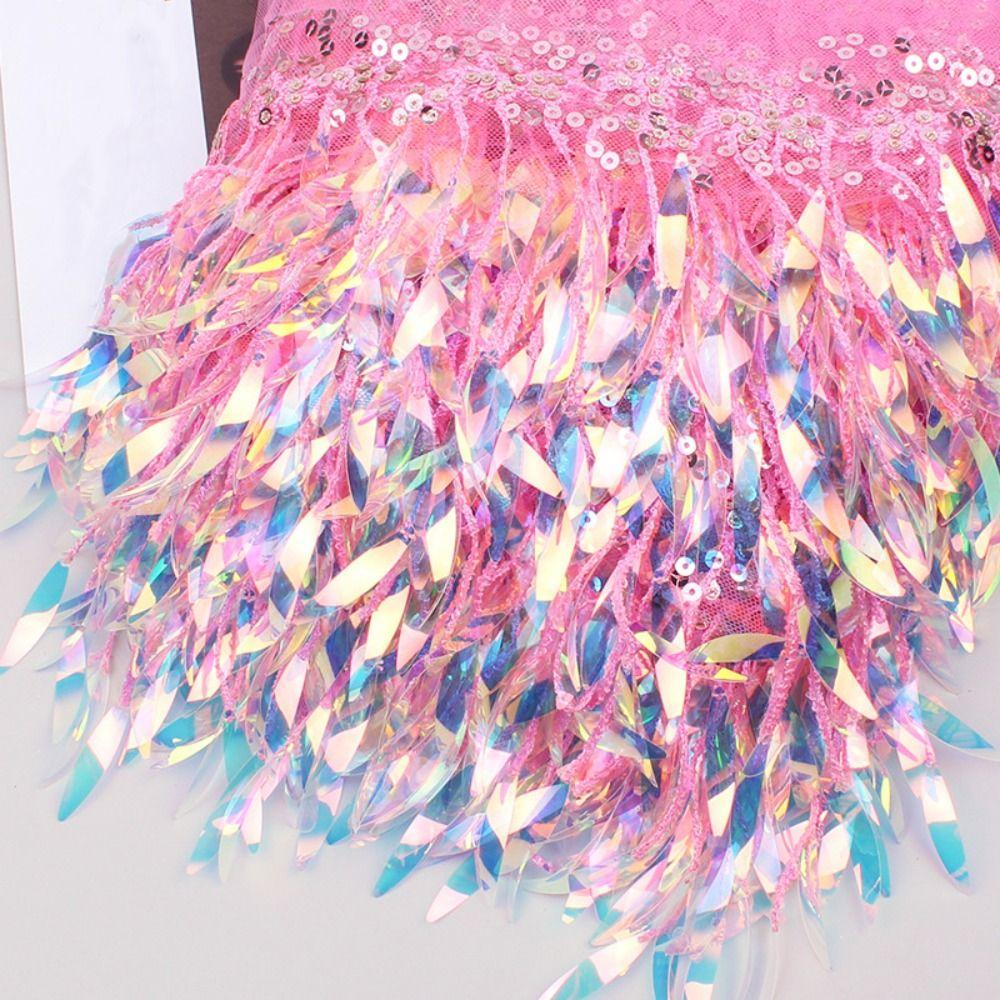 10 Yards Sequin Fabric Mesh Fringe Trim 6 Inches Tassel Fringe Lace Trim Ribbon  Home Accessory