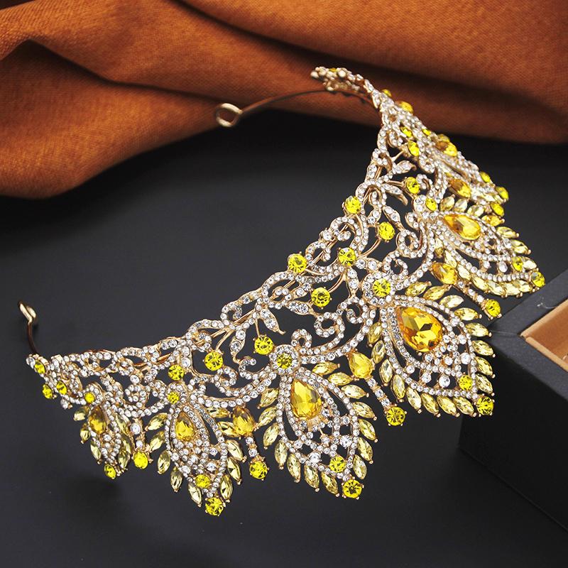 Royal Queen Pageant Crown Big Diadem Bride Tiara Crowns for Women Bridal Wedding Party Crown Hair Dress Jewelry Accessori