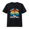 Футболка Rock Roll Любитель Музыки винтажная Стиранная Повседневная с принтом Для Повседневной Носки Удобная мужская Унисекс уличная одежда