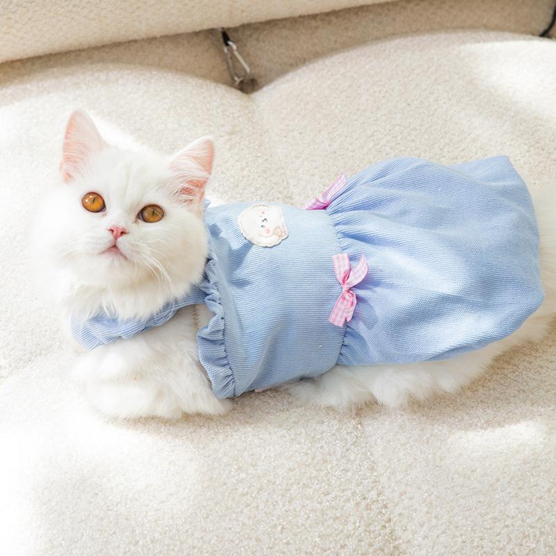 Corduroy Princess Style Dog Skirt Autumn Winter Cat Warm Sling Skirt Teddy Bear Pet Cat Clothes Cat Clothes Cat Dress