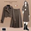 Plus Size Women's Suit: Jacket & Midi Skirt French Design 2025 Autumn Collection