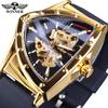 Triangle Automatic Military Wristwatch With Luminous Pointers Sport Style Men's Watches Transparent Skeleton Mechanical Watch