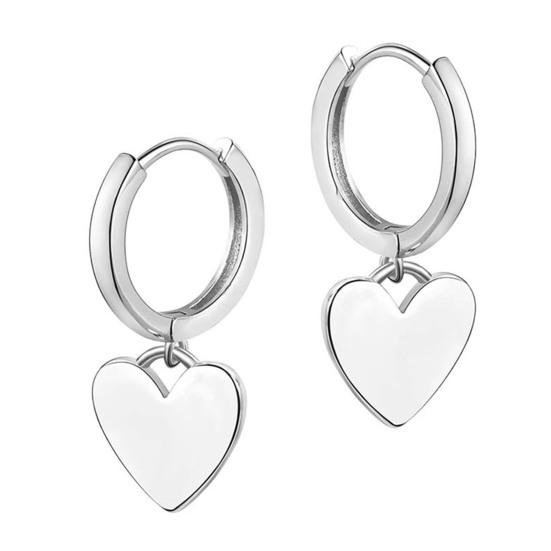 1 пара женских сережек с застежкой-молнией в форме сердца, полированная поверхность, однотонные висячие серьги для свиданий, выпускных вечеринок, серьги-подвески