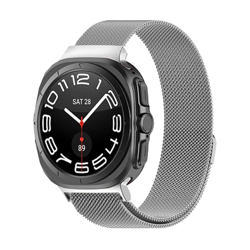 Миланский браслет для Samsung Galaxy Watch 7 Ultra 47 мм Магнитный ремешок из нержавеющей стали для galaxy 7 ULTRA 47MM Роскошный браслет