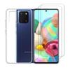 Transparent Case for Samsung Galaxy Note 10 Lite + 2 Pieces Tempered Glass, Transparent Ultra Thin Anti Scratch Silicone TPU