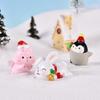 Stylish Lovely Christmas Theme Miniature Sculpture Small Resin Doll Ornaments Desktop Decor