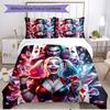 3pcs Duvet Cover Set (1*Duvet Cover + 2*Pillowcase, Without Core), Harley Quinn Joker Print Soft All‑Season Bedding Set, Home Bedroom Decor Gift