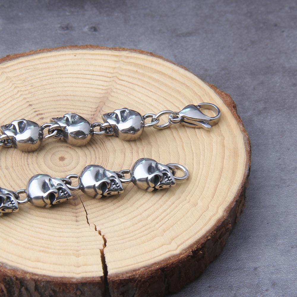 New 316L Stainless Steel Men's Punk Halloween Skull Chain Necklace Men's Fashion Necklace Charm Jewelry