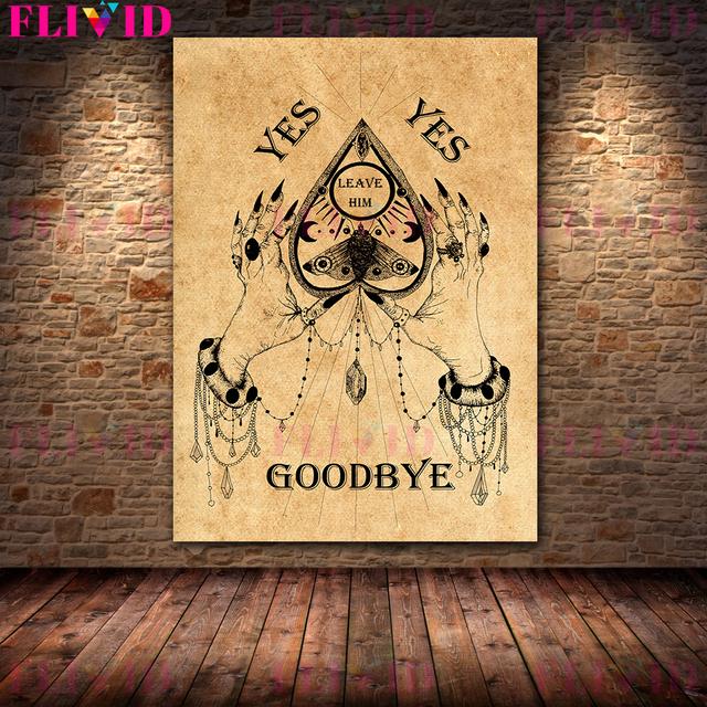 Ретро Созвездие Демона Гадание Плакат Готический Темный Созвездие Демона Стена