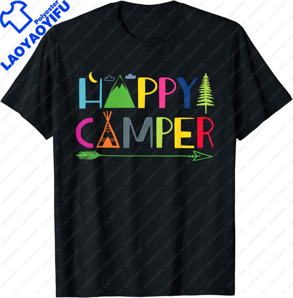 Палатка Arrow Happy Summer Camp Подарок для кемпинга Унисекс Детская футболка Смешной подарок на день рождения Футболки Футболки с принтом Streetwear