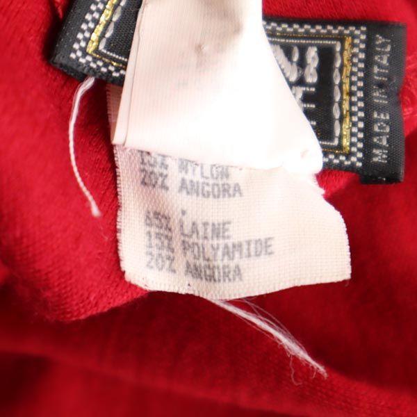 Джанни Версаче Сделано в Италии Шерстяная смесь Длинный рукав Разрез Красный Застежка-молния сзади Женский Б/у