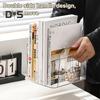 Book Storage Rack Transparent Book Organizer with Partitions Stationery Glasses Plastic Bookcase Organizer