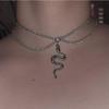 Women Chain Snake Choker Necklaces On The Neck Double Layer Pendant Jewelry