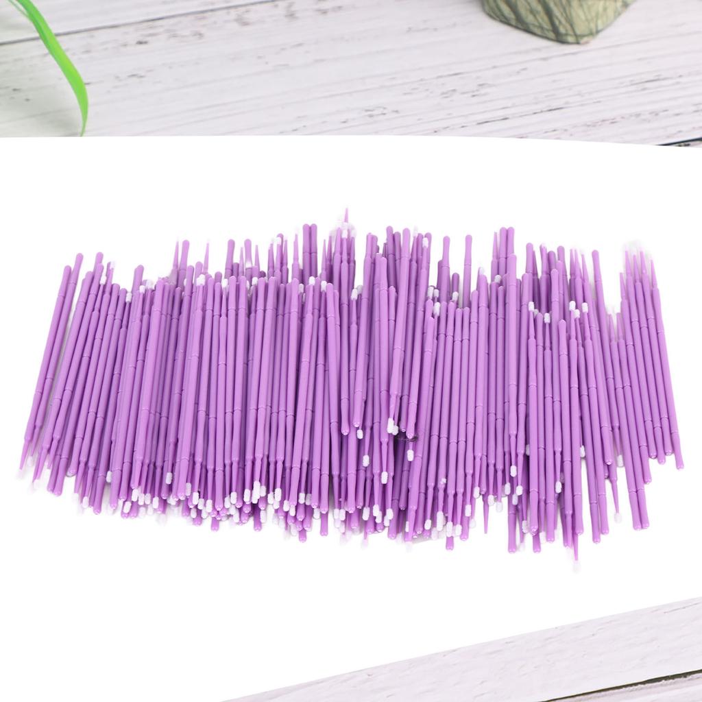 200 шт. тампоны для наращивания ресниц ватные палочки микро аппликаторы кисточки для макияжа фиолетовые