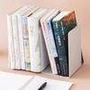 2 шт. металлические подставки для книг, однотонная прочная металлическая конструкция, противоскользящая накладка, дизайн, настольная подставка для книг, металлическая книжная полка