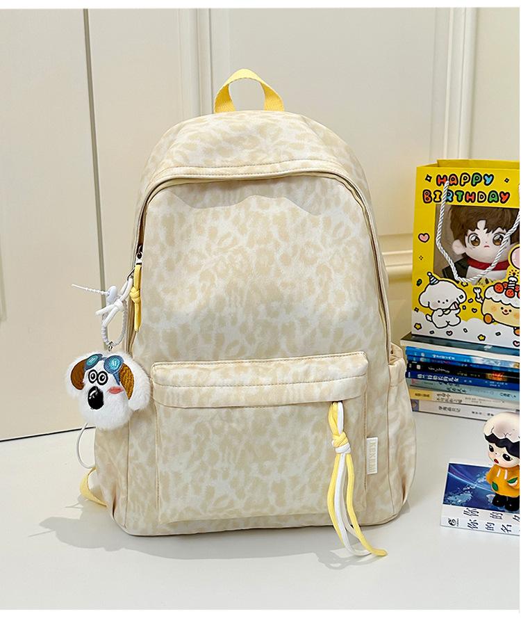School Bag Japanese Ins Leopard Print College Student School Bag Personalized Versatile Niche Unpopular Fashion Backpack Leisure Travel Backpack