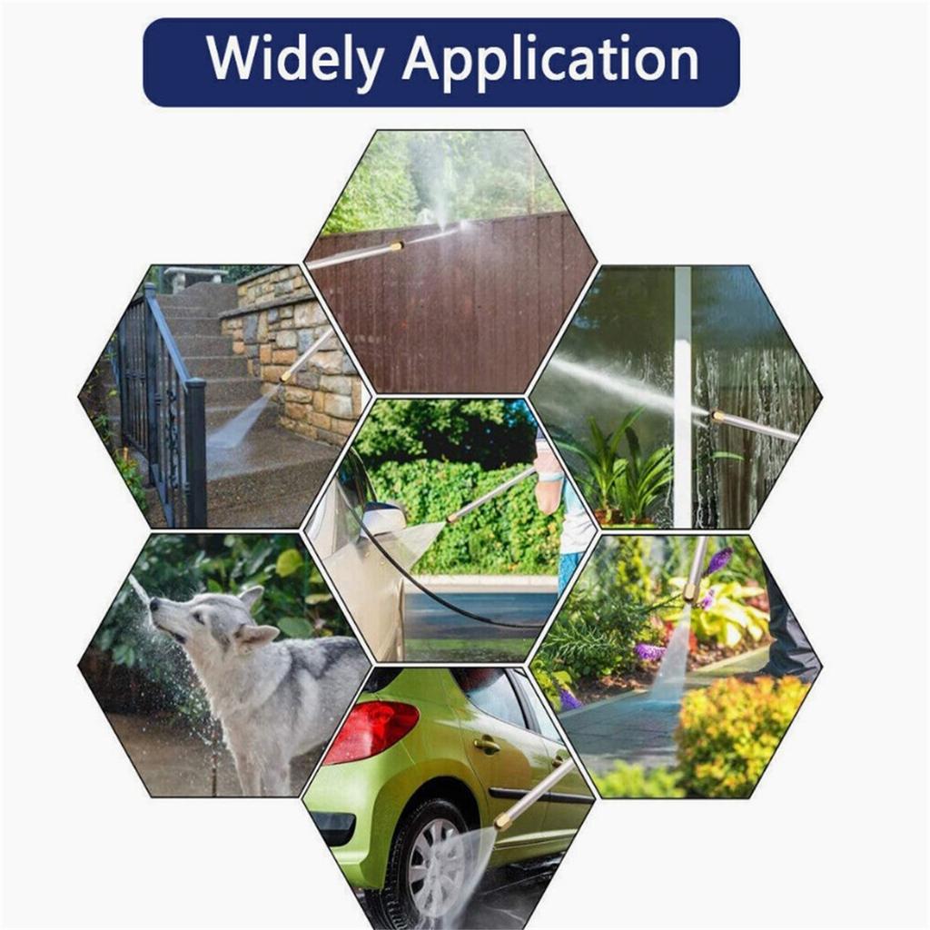 7pcs High Pressure Washer Gun 4000psi M22 Fitting Power Spray Gun With Extension Replacement Wand Lance 5 Nozzles Tips For Home Car Washing