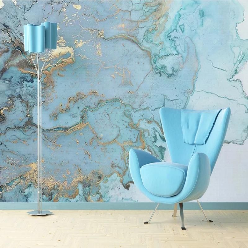 3d Photo Wallpapers Blue Texture Marble Wall Paper Living Room Tv Sofa Bedroom Study Wall Murals Decor