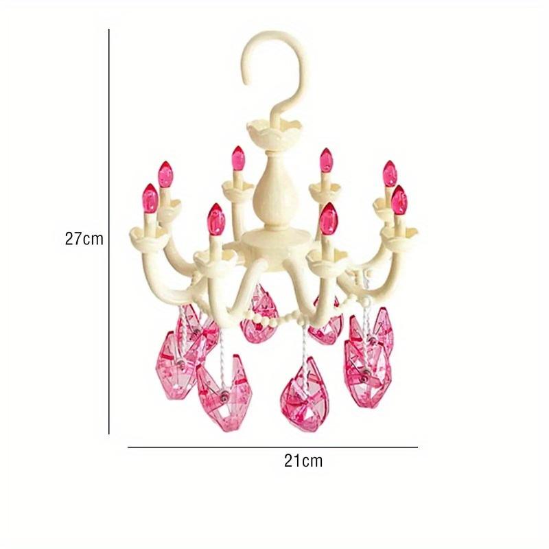 1pc Creative Retro Contrasting Color Crystal Chandeliers Shaped Clothes Drying Rack Bedroom Clothes Drying Decorative Rack Home Decoration Parts