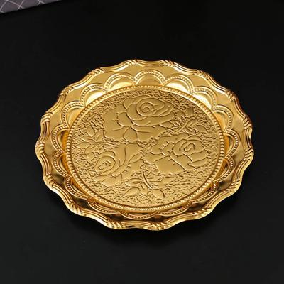 Легкая роскошь Европейская круглая подставка с розой поднос для закусок утолщенный поднос для фруктов креативный поднос для чая высококачественный поднос для ужина изделия ручной работы