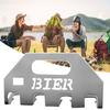 Beer Bottle Opener Carrier Stainless Steel Can Opener for 4 Bottles Heavy Duty Beer Bottle Cap Remover Kitchen Tool for Bar Party BBQ