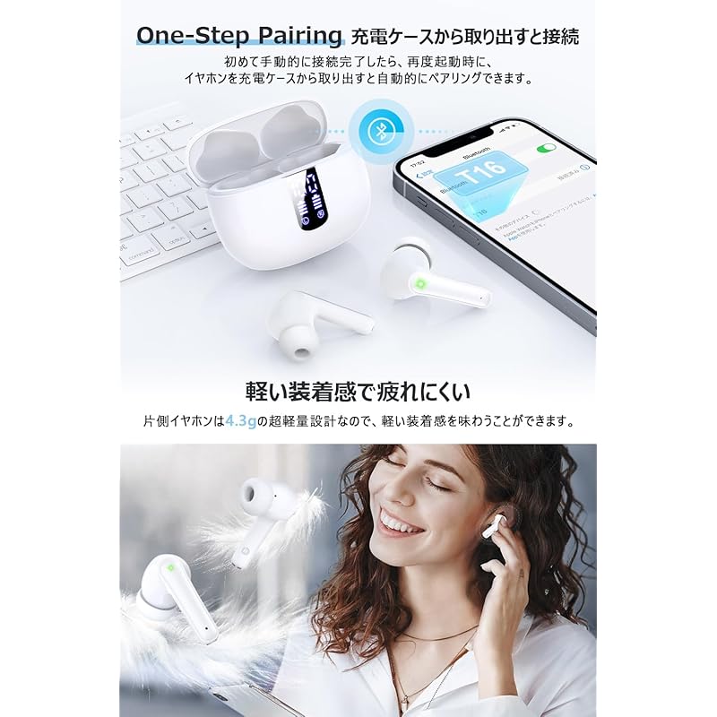 Наушники bluetooth беспроводные наушники bluetooth bluetooth наушники наушники LED дисплей дисплей До 48 часов воспроизведения CVC8.0/ENC/AAC шум