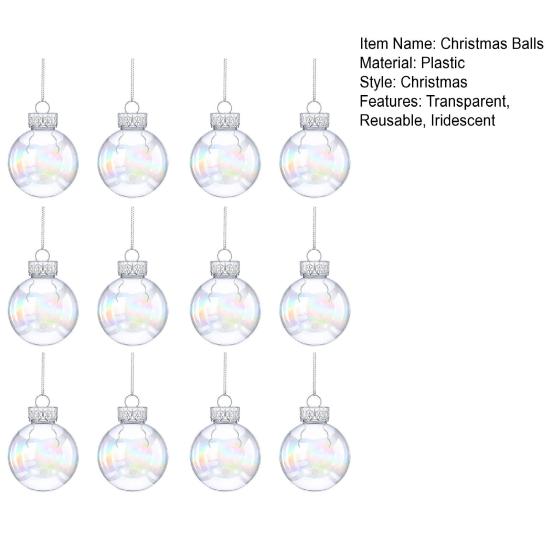 6/12 шт., рождественские шары, прозрачные, могут быть заполнены, неразрывные, многоразовые, с переливающимся орнаментом, шары, украшение для рождественской елки, Новый год, праздник