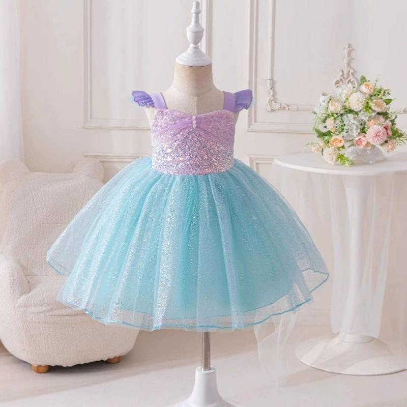 2-10Y Girls Princess Cosplay Aurora Cinderella Mermaid Dress Kids Costume Fancy Clothes Birthday Carnival Party Ball Gown