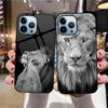 Чехол для телефона из закаленного стекла с изображением льва для Iphone 14 13 11 12 Pro Max Mini Xs Xr X 7 8 6s Plus Se 2022, чехлы на заднюю панель с изображением животного
