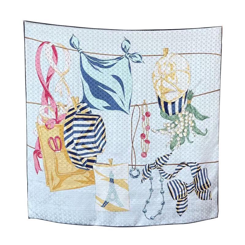 NINA SOLOR Jacquard Silk Square Scarf
