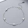 S925 Silver Geometric Love Chain Bracelet for Women Fashion Simple Ins Hypoallergenic Adjustable Bracelet Jewelry Birthday Gift