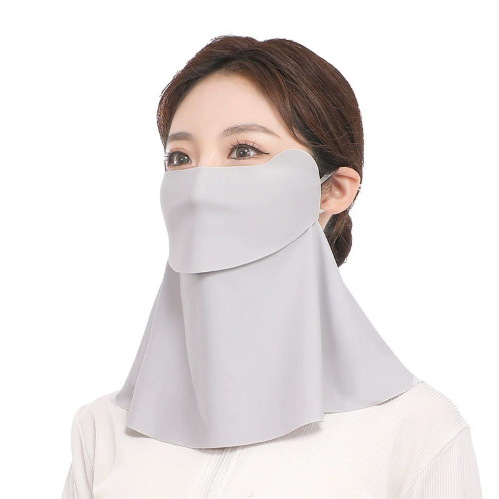 Sun Protection Summer Ice Silk Face Mask Fishing Face Shield Neckline Face Cover  Female/Male