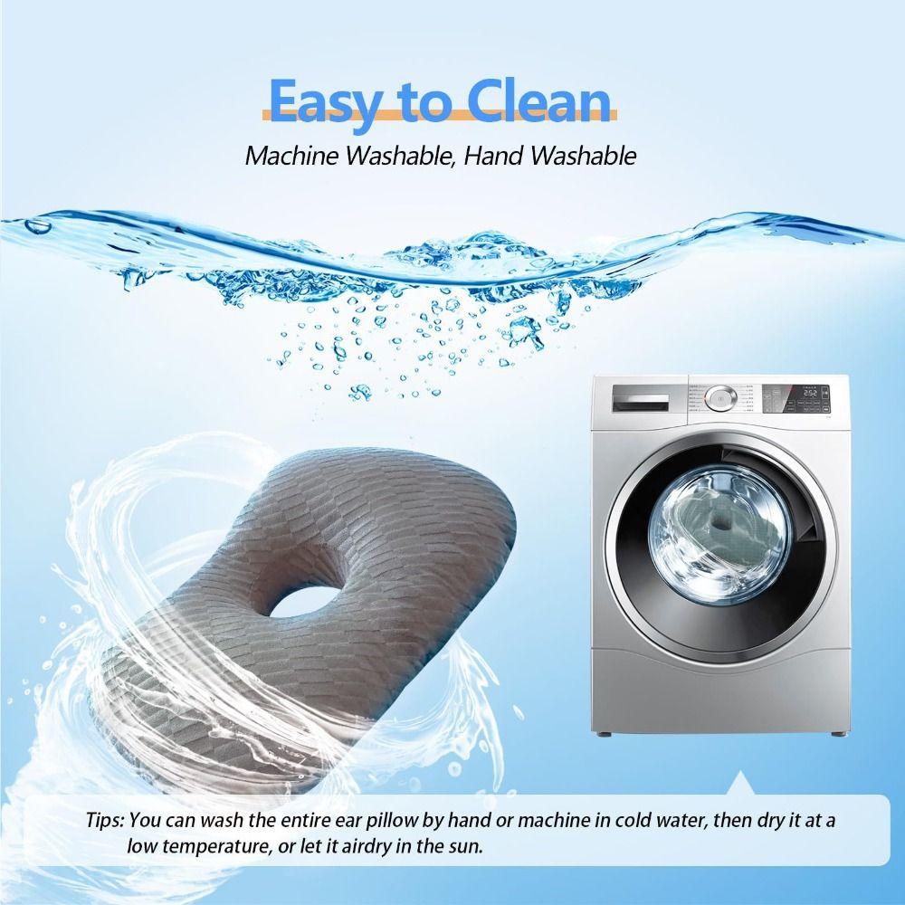 Подушка для сна на боку с изогнутой стороной, наполненная хлопком, дышащая, с вырезом для уха, аксессуары для спящих на боку